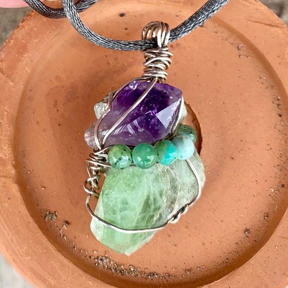 Amethyst, Peridot & Opal Bead Necklace - Picture 3 of 13